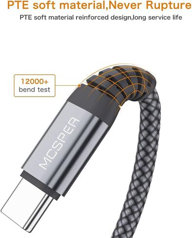 Short USB C to USB C 60W Cable(2 Pack 0.5Ft), Type C Fast Charging Nylon Braided Cord Compatible with iPhone 16/15 Pro/15 Pro Max Android Samsung Galaxy S24/S23/S22/ Ultra,Air 2020, iPad Pro,Google in Kuwait