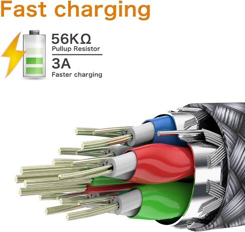 Short USB C to USB C 60W Cable(2 Pack 0.5Ft), Type C Fast Charging Nylon Braided Cord Compatible with iPhone 16/15 Pro/15 Pro Max Android Samsung Galaxy S24/S23/S22/ Ultra,Air 2020, iPad Pro,Google in Kuwait