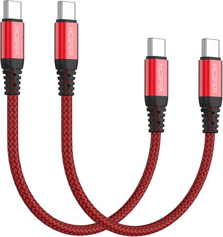 Short USB C to USB C 60W Cable(2 Pack 0.5Ft), Type C Fast Charging Nylon Braided Cord Compatible with iPhone 16/15 Pro/15 Pro Max Android Samsung Galaxy S24/S23/S22/ Ultra,Air 2020, iPad Pro,Google in Kuwait
