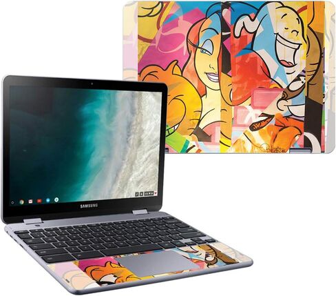 MightySkins Skin Compatible with Samsung Chromebook Plus LTE (2018) - Cartoon Mania | Protective, Durable, and Unique Vinyl wrap Cover | Easy to Apply, Remove, and Change Styles | Made in The USA in Saudi Arabia