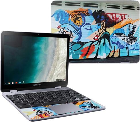 MightySkins Skin Compatible with Samsung Chromebook Plus LTE (2018) - Cartoon Mania | Protective, Durable, and Unique Vinyl wrap Cover | Easy to Apply, Remove, and Change Styles | Made in The USA in Saudi Arabia