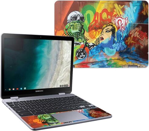 MightySkins Skin Compatible with Samsung Chromebook Plus LTE (2018) - Cartoon Mania | Protective, Durable, and Unique Vinyl wrap Cover | Easy to Apply, Remove, and Change Styles | Made in The USA in Saudi Arabia