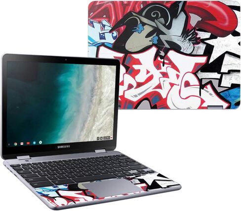 MightySkins Skin Compatible with Samsung Chromebook Plus LTE (2018) - Cartoon Mania | Protective, Durable, and Unique Vinyl wrap Cover | Easy to Apply, Remove, and Change Styles | Made in The USA in Saudi Arabia