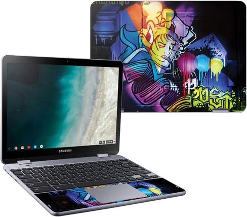 MightySkins Skin Compatible with Samsung Chromebook Plus LTE (2018) - Cartoon Mania | Protective, Durable, and Unique Vinyl wrap Cover | Easy to Apply, Remove, and Change Styles | Made in The USA in Saudi Arabia