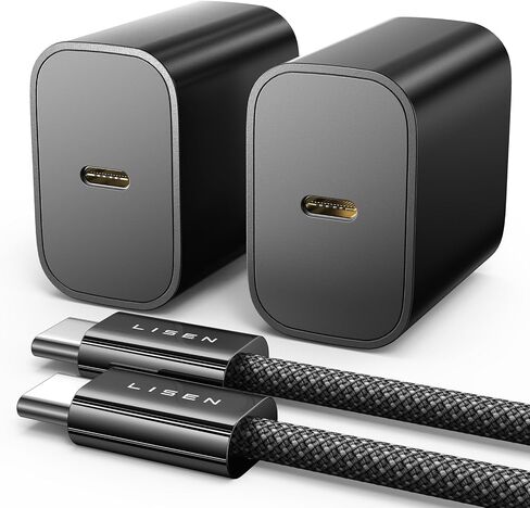 LISEN for iPad Charger Fast Charging,iPhone 16 Charger for iPad Pro 12.9/11 inch, iPad Air 5th/4th, iPad Mini 6,iPad 10th, iPhone 16/16 Plus/16 Pro/16 Pro Max/15 Series,6.6FT Cables,2 Pack,White in Saudi Arabia