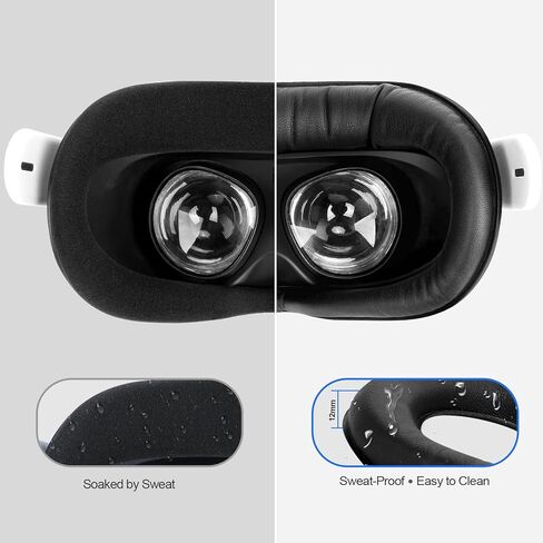 وسادة غطاء الوجه وفاصل النظارات من SUPERUS متوافقة مع ملحقات Oculus/Meta Quest 2، راحة معززة، وتمنع نظارتك من خدش عدسات الواقع الافتراضي (أسود) in Saudi Arabia