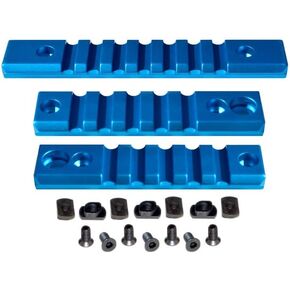 Single Picatinny Rail Section Kit for m lk Style Slots, 3 Piece Blue