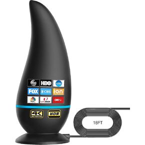 2024 Upgraded TV Antenna Indoor, 980+ Miles Range 360° Reception Amplified Digital TV Antenna for Smart TV and All Older TV - 18ft HD Cable - Support 4K 8K 1080p and Other Resolutions