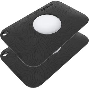 [Never Pops Out, Double-Sided Flat] Upgraded AirTag Holder for Wallet, Apple AirTag Card Case, Slimmer Than AirTag Itself, No Bulging, Sturdy, No Deformation of Wallet for Long Time Use (Black)