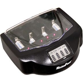 محطة شاحن بطاريات عالمية من MaximalPower للبطاريات القلوية، RAM، Ni-MH، Ni-CD، AA، AAA، C، D، 9V | موديل FC999 (شاحن البطارية)