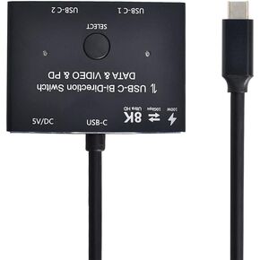 xiwai USB-C Type-C Bi-Direction Switch MST 1 to 2 Hub Support Video Data PD 8K@30hz 100W 10Gbps