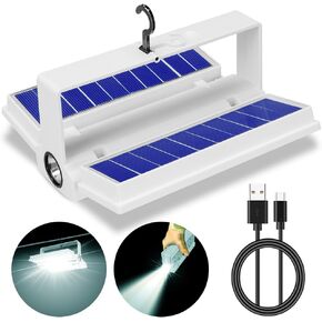 UniqueFire Solar Camping Light Rechargeable, 32+1 Powerful LED 1500 High Lumens Hurricane Tent Camp Lantern 2 Modes Portable Electric Flashlight Lanterns for Power Outages with USB Charging Port