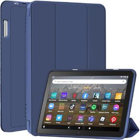 Slim Case for Kindle All-New Amazon Fire HD 8 & 8 Plus Tablet(8",12th/10th Generation, 2024/2022/2020), Trifold Stand Cover Dual Angle Lightweight,Soft TPU Back Shell with Auto Wake/Sleep,Pink