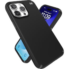 Speck iPhone 15 Pro Max Case - Built for MagSafe, Drop Protection - Scratch Resistant, Soft Touch, 6.7 Inch Phone Case - Presidio2 Pro Black/Slate Grey/White