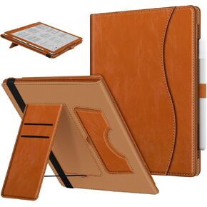 Fintie Stand Case for 10.3" Onyx Boox Tablet Go 10.3 ePaper E Ink (2024 Released), Premium PU Leather Foldable Stand Cover Auto Wake/Sleep with Pen Holder and Card Slot, Brown