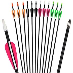 CQ 28inch Target Archery Arrows Practice Fiberglass Arrows for Recurve Bow Training Arrows for Kids Youth and Teens