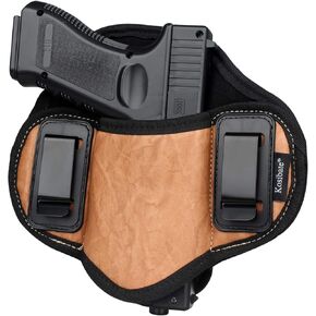 Kosibate Pancake Holster, Gun IWB Holster PU Leather Compatible with G19 23 32 26 27 30 33,M&P Shield,XDs,P320,Taurus PT111 Holsters