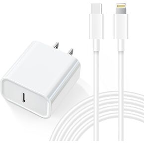 iPhone Charger [MFi Certified] USB C Wall Charger Fast Charging 20W PD Adapter with 6FT Type-C to Lightning Cable Compatible with iPhone 14 Pro Max 13 12 11 Xs XR X 8 Plus iPad Mini and More