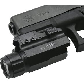 Aimkon HiLight P10S 500 Lumen Pistol LED Strobe Flashlight with Weaver Quick Release for Glock Series, Sig Sauer, Smith & Wesson, Springfield, Beretta, Ruger, and Heckler & Koch, etc.