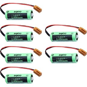 (6 Pack) 3V 2500mAh CR17450SE-R PLC Replacement Battery for CR17450SE-R A98L-0031-0012 CNC Series with Plug