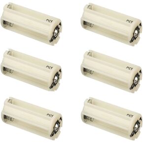 6PCS 3x1.5V AAA Series Connection Plastic Cylinder Battery Storage Holder Case Adapter Beige