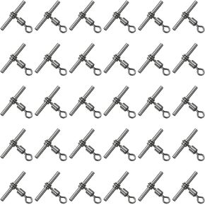PATIKIL Fishing Swivels, 3-Way T-Shape Brass Swivel Sleeve Fishing Tackle High Strength Cross Line Swivels for Rigs Freshwater Saltwater