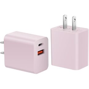 USB C Charger Block, Upgrade Dual Port Fast Charging Block Cube Brick Plug Adapter Charger Compatible for Apple Watch SE Series 9 8 7 6, iPhone 15 Pro Max, White