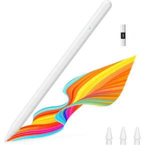 MoKo Stylus Pen for iPad, Alternative to Apple Pencil USB-C for iPad Pro 13/11" (M4) 2024, iPad Pro 12.9/11", iPad Air 13/11" (M2) 2024/6/5/4/3, iPad Mini 6/5, iPad 10/9/8/7/6, White