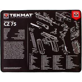 TekMat Ultra 20 Premium 15" X 20" 1/4" Thick Oil Resistant Non-Slip Waterproof Stitched Edges Handgun Cleaning Mat for use with CZ 75