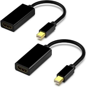 Mini DisplayPort to HDMI Adaptor 2 Pack Mini DP Compatible with Thunderbolt to HDMI 1080P Converter Gold-Plated Cord for MacBook Pro MacBook Air Mac Mini Microsoft Surface Pro 3/4/5/6 (1080P)
