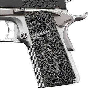 Cool Hand 1911 G10 Grips, Compact/Officer/Kimber Ultra Carry ii, Black Pistol Grips Screws Included, OPS Texture,1/4" Thin