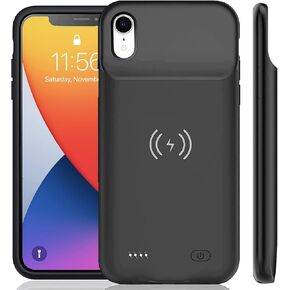 Battery Case for iPhone XR(6.1 Inches),7000mAh Portable Protective Backup Qi Wireless Charging Case,Rechargeable Extended Battery Pack Charger Case for iPhone iPhone XR