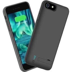 Sitong Battery Case for iPhone SE 2020/8 / 7 / 6S / 6, 5500mAh Rechargeable Extended Battery Charging Charger Case, Add 2X Extra Juice, Support Wire Headphones (4.7 inch) Black
