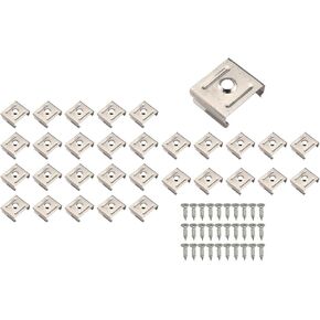 30PCS Metal Silver Stainless Steel Rope Light Mounting Clip Wall Channel Mounting Bracket Fitting Suitable for 15mm to 18mm Waterproof Light Bar Fixing