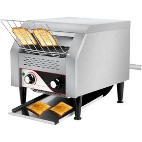 Conveyor Commercial Toaster, Electric Stainless Steel Toaster 300 Slices/H 2.2KW Countertop Toaster Heavy Duty 100% 304 Foodgrade Silver Bread Toaster for Home Restaurants Bakery Use