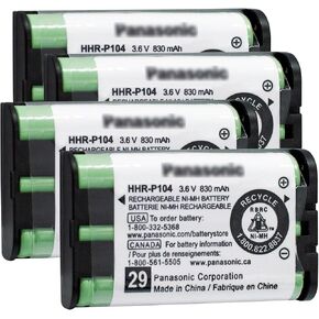 4PACK Cordless Phone HHR-P104 3.6V 830mAh Battery NI-MH AAA Rechargeable Battery for for Cordless Phones…