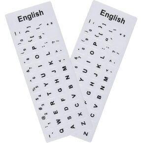 Universal Korean Keyboard Stickers Transparent Background, Transparent Background with Blue Lettering for Computer Laptop Notebook Desktop, Replacement Computer Keyboard Stickers (Korean)-2 Pack