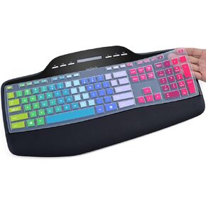 Colorful Keyboard Cover for Logitech Wireless Desktop MK710 MK710-RB MK735 MK700 Keyboard Protector Skin, Logitech MK710 MK700 Accessories, Rainbow