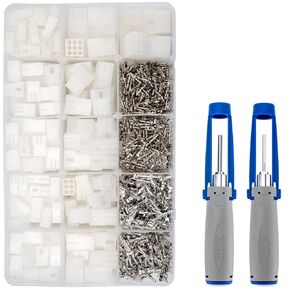 JRready ST6478 Pin Connectors Kit 678PCS 2 3 4 6 9 12 Pin Housing Crimp Terminal Connector Molex 062" and 093"Series 14-24AWG Male Female Pins with Pin Remove Extractor Tool for Electrical Connector