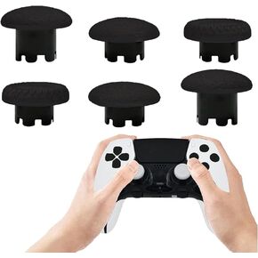 6-in-1 Interchangeable Thumbstick Caps for PS5 DualSense Edge Controller,Swappable Thumbsticks Replacement for PS5 Dualsense Controller,Joysticks Parts for PS5 Dualsense Edge Controller (Black)