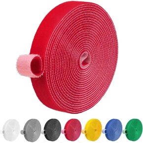 Green Hook and Loop Tape 32FT Reusable Fastening Tape Cable Ties Double-Sided Hook-and-Loop Cable Management Tape Strength and Durability 0.8''/Width