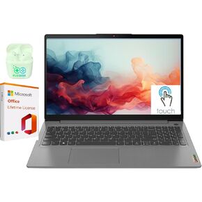 Lenovo ‎Ideapad 3i ‎15.6" Touchscreen Laptop Computer, ‎Windows 11 Home 40GB RAM 1TB SSD, Intel i3-1115G4, FHD ‎1920x1080 Display, Microsoft Office Lifetime License, Plusera Earphone, Arctic Grey
