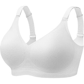 Angelhood Deep V Bras for Women No Underwire Smooth Seamless Bralette Comfort Wireless Push Up Bra with Bra Extender