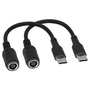 USB Type C Male External to DC 7.4mmx5.0mm Female Internal Connector Quick 5A Charging Power Supply Suitable for Mobile Phones,Tablets,laptops Power Sockets(17cm/6.7inch-2Pack)
