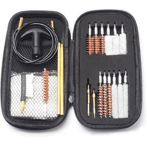 Handgun Cleaning Kit for.22.27.30.357.38,9mm.40.45 Caliber Pistol,with Bronze Bore Brush