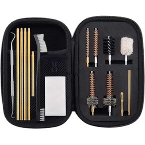 BOOSTEADY 7.62MM Cleaning Kit Pro .223/5.56 Rifle Gun Cleaning Kit with Bore Chamber Brushes Metal Pick Kit Brass Cleaning Rod in Zippered Organizer Compact Combo Case