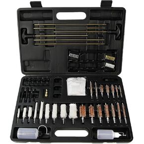 Gun Cleaning Kit Universal Supplies for Hunting Rifle Handgun Shotgun Cleaning Tool Kit Cotton Mop, Bronze Bore Brush, Gun Jag & Tips for All Caliber with Case
