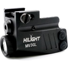 HiLight - Tactical MV3GL, Maverick Series - 500 Lumens Strobe Flashlight & Single (Green) Laser w/Rechargeable USB Battery - Subcompact, Compact Pistol, Handguns & Precision Laser Class of IIIA, <5mW