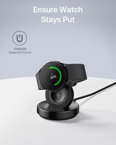 حامل شاحن لاسلكي من إنتوفال لساعة سامسونج جالاكسي 6/5/4/3، نشط 2/1، شاحن مغناطيسي ومحمول لجهاز جالاكسي، ملحقات قاعدة شحن سريعة لساعة جالاكسي (T1S، CC) in Kuwait