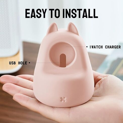 Charging&Display Stand Compatible with Apple Watch Series 49/46/45/44/42/41/40/38mm iWatch Ultra2/Ultra/10/9/8/SE2/7/6/SE/5/4/3/2/1,Cute Silicone Charging Dock,Supports Night Stand Mode,Pink in Kuwait